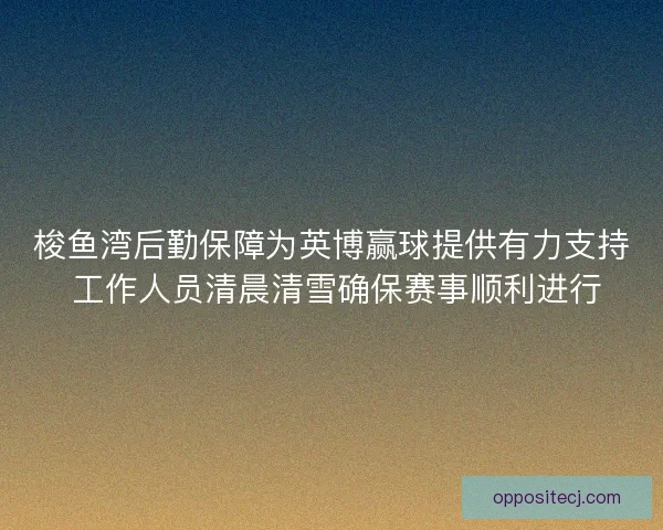梭鱼湾后勤保障为英博赢球提供有力支持 工作人员清晨清雪确保赛事顺利进行